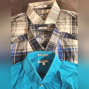 2 EXPRESS Dress Shirts Medium Bundle
